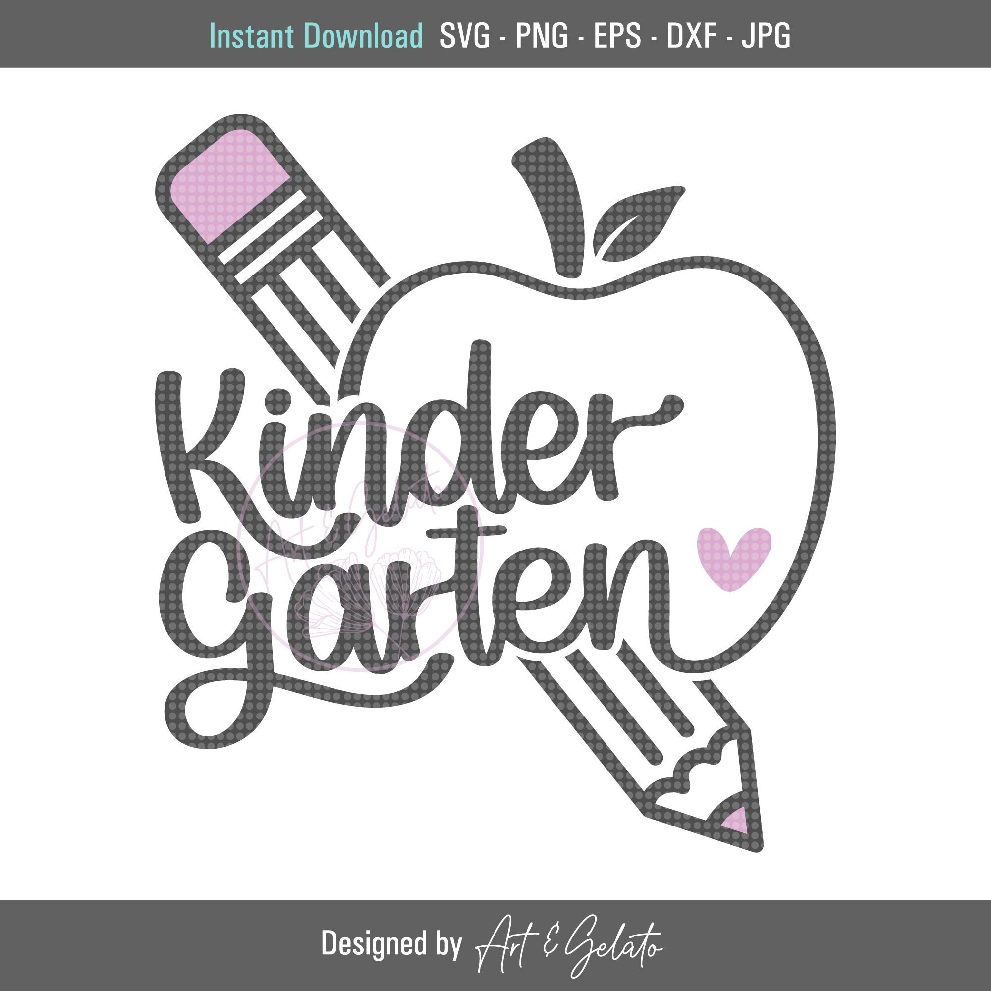 Kindergarten Apple SVG, Kindergarten Svg, First Day of School Svg ...