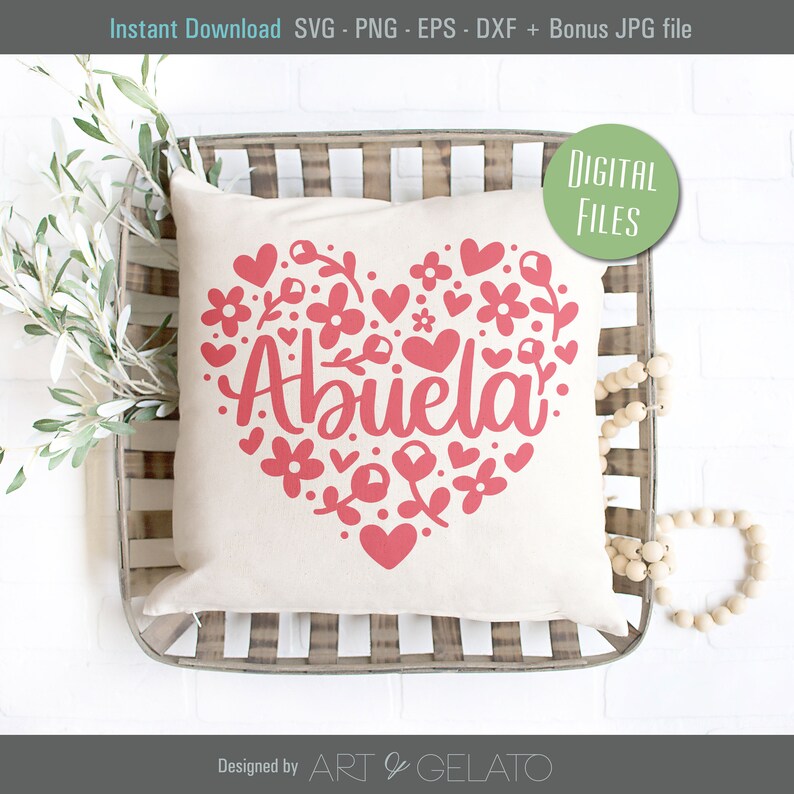 Abuela svg abuela heart svg happy mothers day svg  etsy