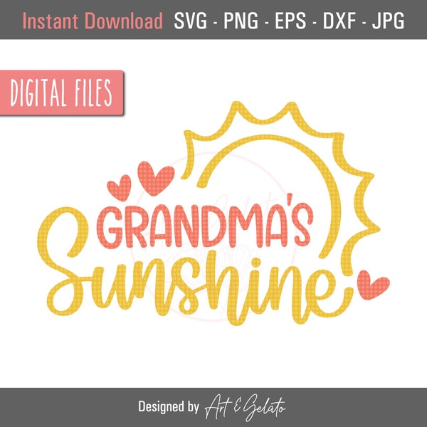 Grandma's Sunshine SVG, Baby Sunshine Svg, Baby's Summer Svg, Summer Onesie Svg, Summer Baby Shirt, Grandma's Girl Svg, Grandmas Little Girl