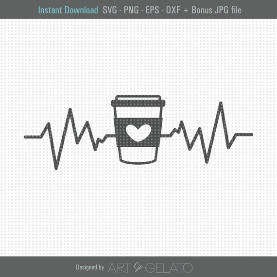 Coffee EKG SVG Coffee Lover Svg Coffee Heartbeat Svg Coffee Etsy