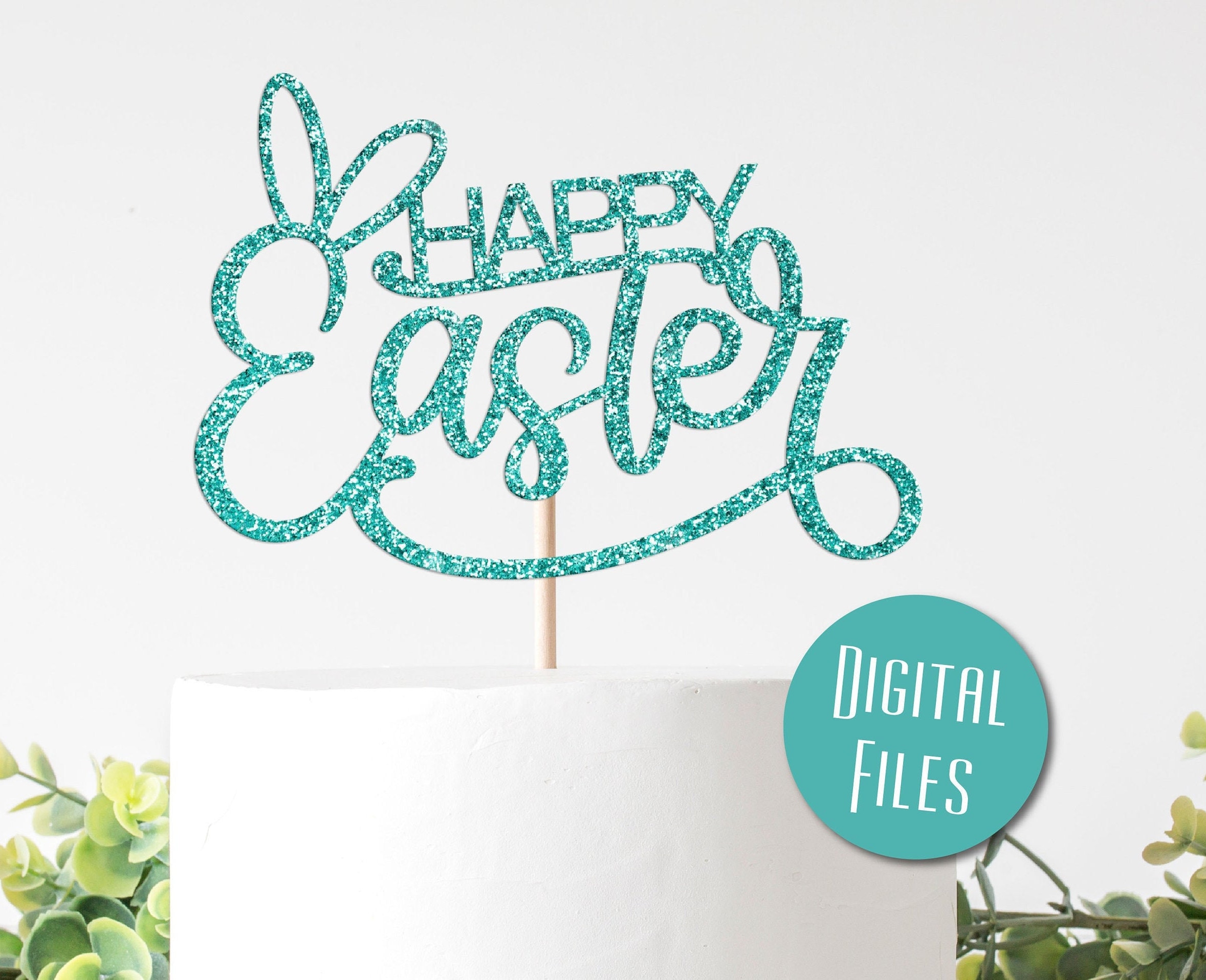Happy Easter Cake Topper SVG Happy Easter Cutout Svg Easter Etsy