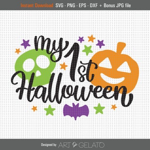My 1st Halloween SVG, My First Halloween Svg, Baby&#39;s 1st Halloween Svg, Happy Halloween Svg, Halloween Svg, Halloween Cut File, Pumpkin Svg