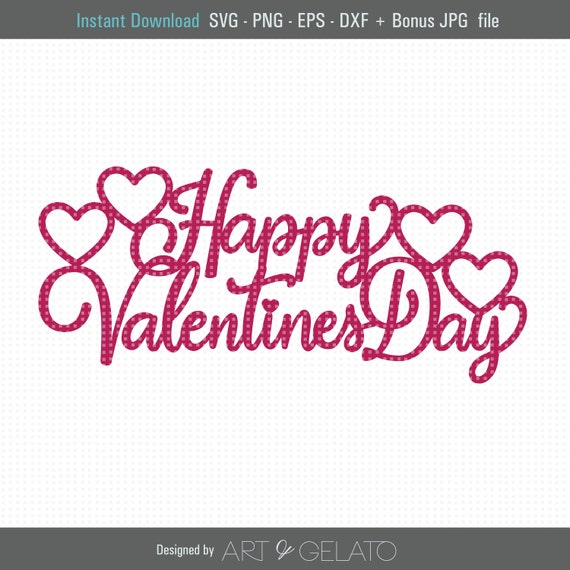 Happy Valentines Day Cake Topper SVG Happy Valentines Day | Etsy