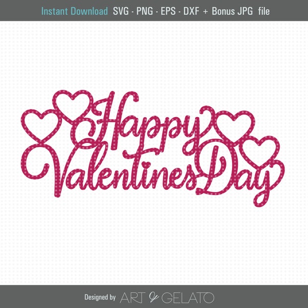 Happy Valentines Day Cake topper SVG, Happy Valentines Day svg, Cake topper svg, DIY Sign, DIY cake topper, Cut Machine File, Cutout sign