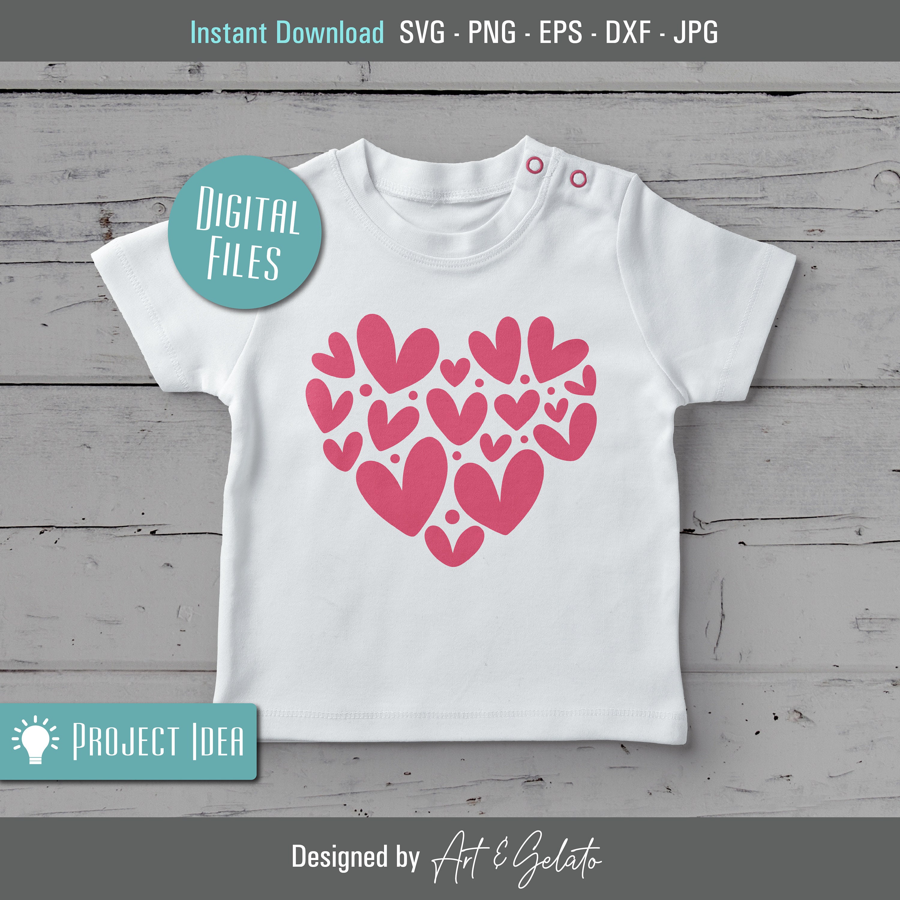 Corazón de Corazones SVG Corazón SVG San Valentín Día SVG - Etsy México