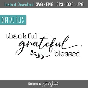 Grateful Grateful Blessed SVG, Grateful Sign SVG, Grateful Sign SVG, Grateful Svg, Blessed Svg, Farmhouse Schild, Bauernhaus Schild, DIY Home Decor Schild