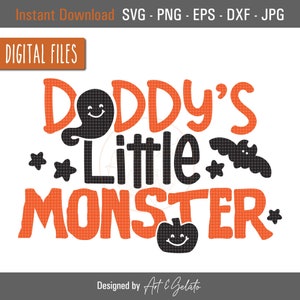 Daddy's Little Monster SVG, Little Monster SVG, Halloween Baby Svg, Ghost Svg, Spooky Baby SVG, Halloween Baby Shirt, Daddys baby svg