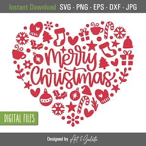 Feliz Natal Coração SVG, Padrão de Natal Coração SVG, Camisa de Natal SVG, Coração Svg, Doodles de Natal, Amor de Natal, Decoração de Natal