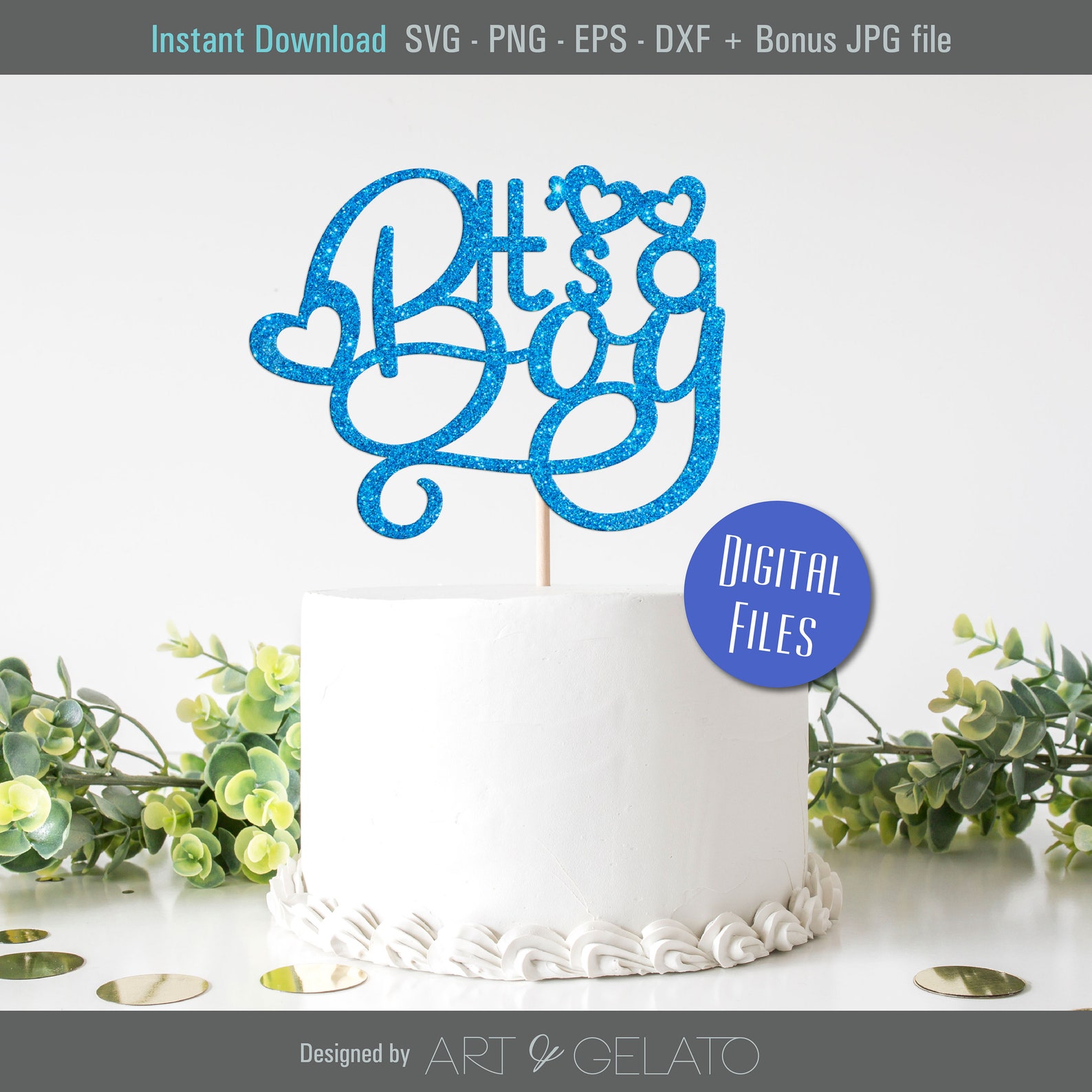 It's a Boy SVG Cake Topper Svg Baby Shower Cake Topper Etsy