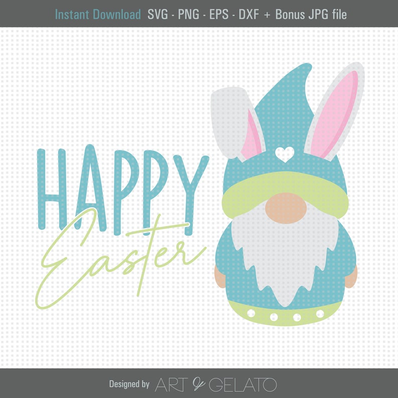 Download Happy Easter Gnome SVG Gnome Bunny svg Easter Gnome svg | Etsy
