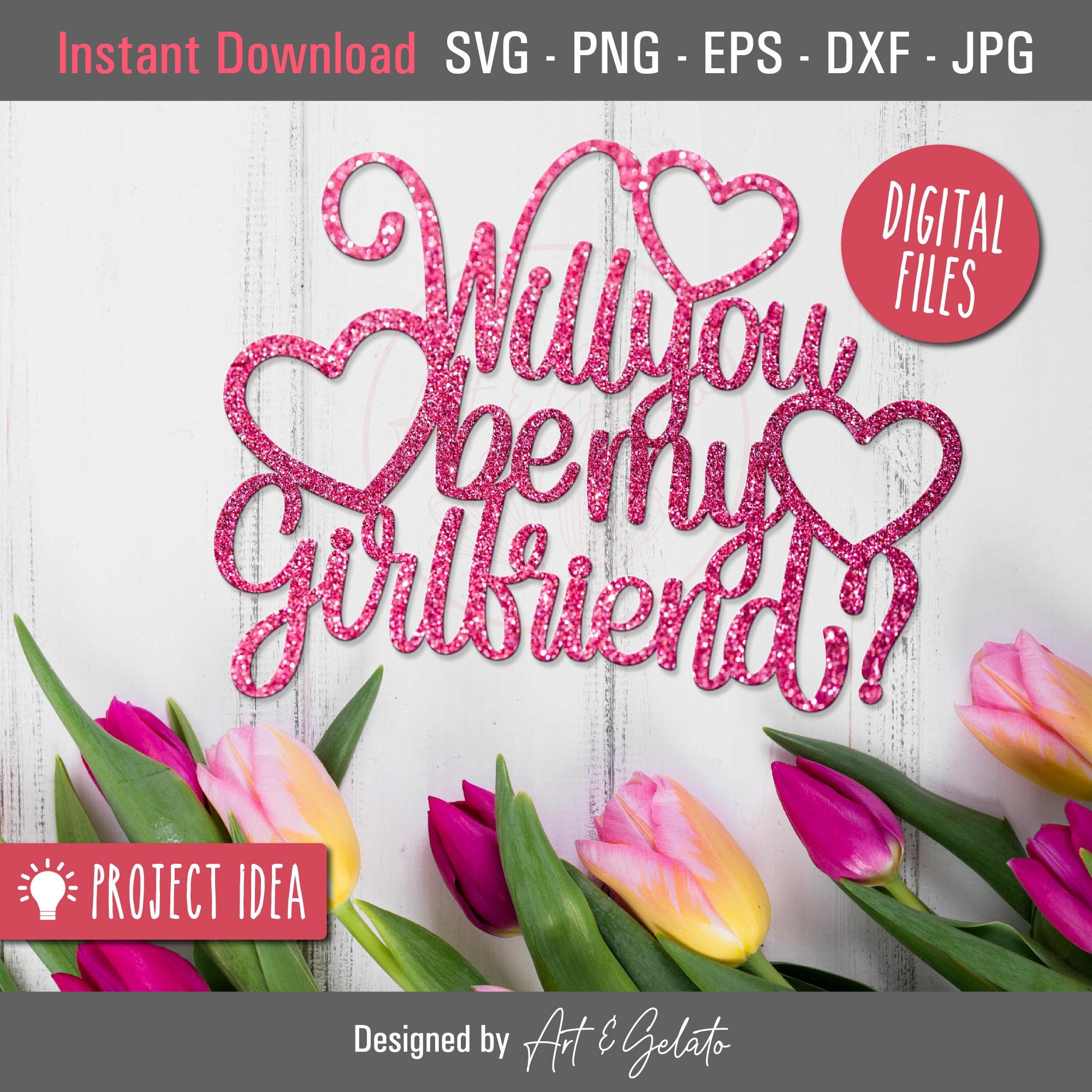 Will You Be My Girlfriend Svg Design Graphic by ijdesignerbd777