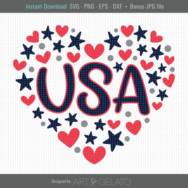 USA Svg, USA Heart Svg, 4th of July Svg, America Svg, USA shirt Svg, Patriotic Svg, Independence Day Svg, 4th of July Shirt Svg, Usa love