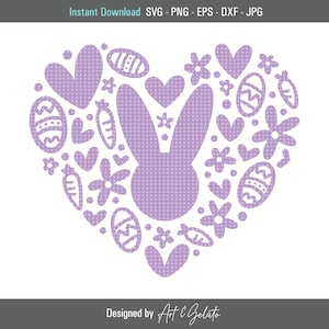 Easter Heart SVG, Easter Bunny Svg, Easter Svg, Happy Easter Svg, Easter Shirt Svg, Bunny Svg, Kids Easter Shirt Svg, Heart Svg, Bunny Ears
