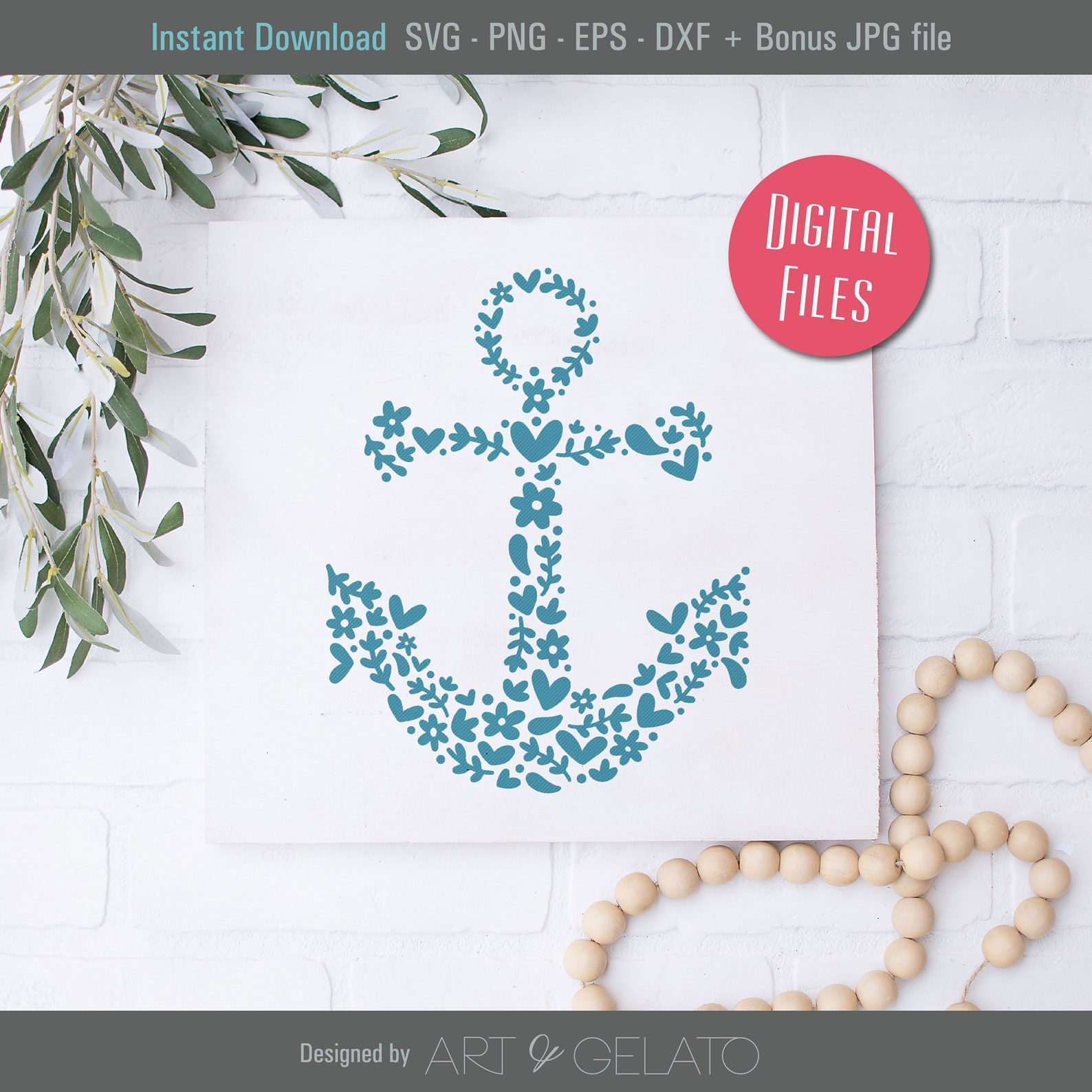 Download Ancla SVG Floral Anchor Svg Ancla Náutica Svg Verano Svg ...