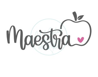 Maestra SVG, Maestra Outline SVG, Teacher Spanish SVG, Manzana Svg, Spanish Teacher Svg, Teacher Gift Svg, Teacher Shirt Svg, Teacher Love