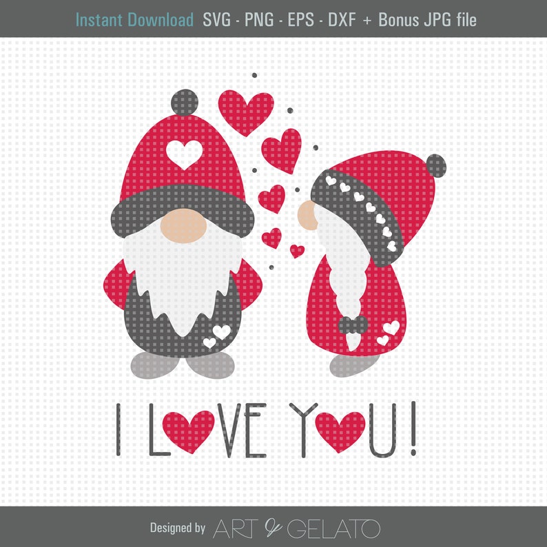 Download I Love You Gnomes svg Happy Valentines svg Love Gnomes svg ...