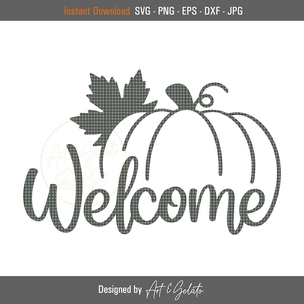 Welcome Pumpkin SVG, Welcome Fall SVG, Fall Svg, Fall Sign Svg, Welcome Svg, Thanksgiving Svg, Fall Decor Sign Svg, Autumn Svg, Pumpkin Sign