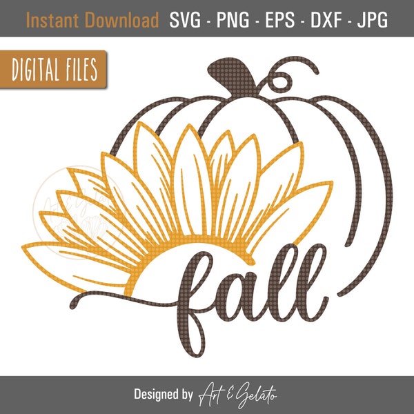 Fall Pumpkin Sunflower SVG, Fall SVG, Happy Thanksgiving Svg, Autumn Svg, Sunflower svg, Happy Fall Svg, Fall Sign Svg, Fall Decor, Pumpkin