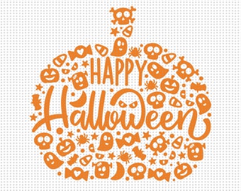 Happy Halloween Pumpkin SVG, Halloween Pumpkin Svg, Halloween Pattern Svg, Cute Halloween Pattern, Kids Halloween Shirt, Halloween Cut File