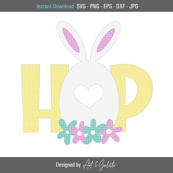 Hop SVG, Bunny Hop SVG, Pâques Lapin Svg, Pâques Svg, Joyeuses.