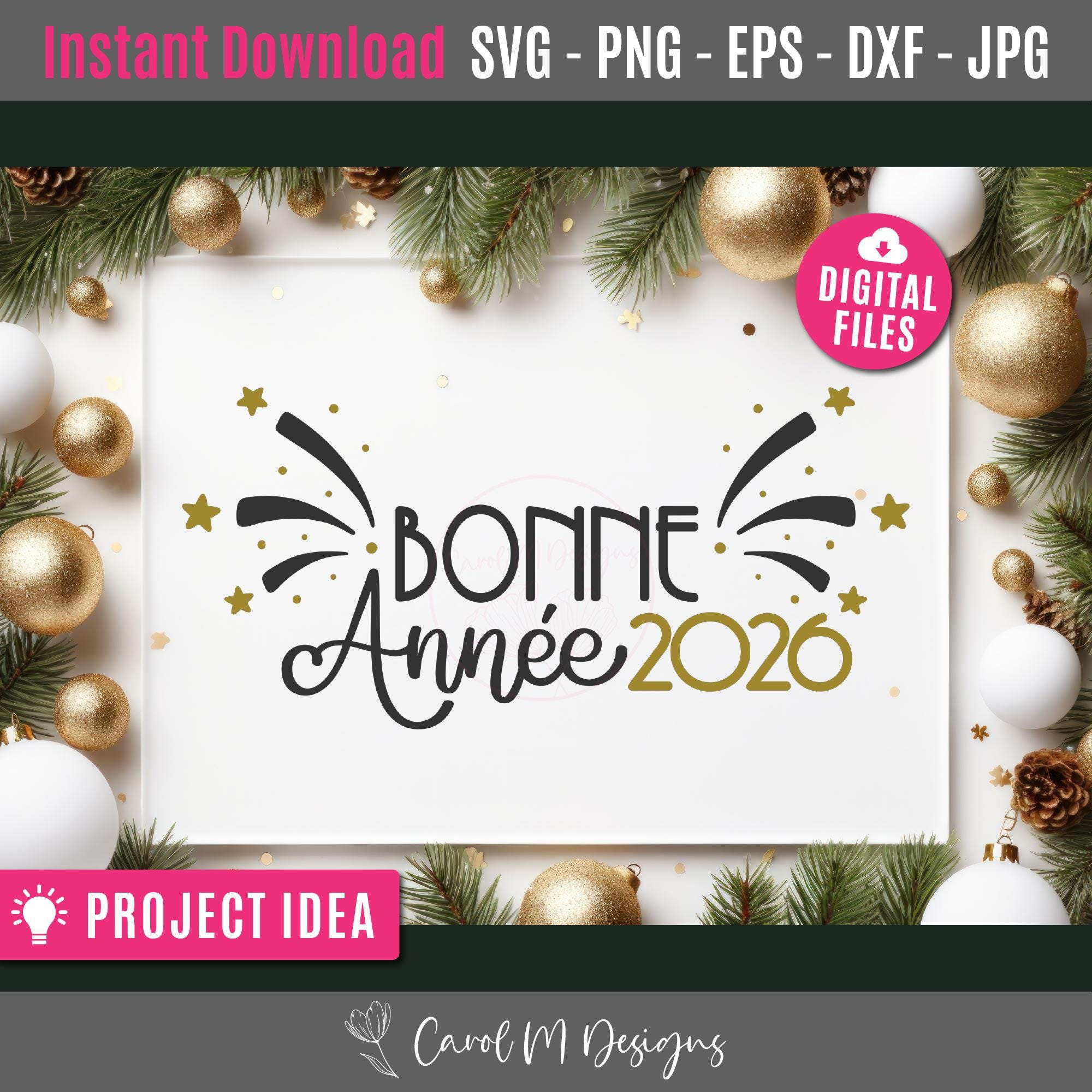 Bonne Année 2026 SVG, Happy New Year 2026 SVG, French 2026 SVG