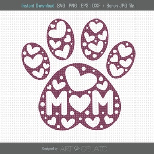 Chien Maman SVG, Chien Mama Svg, Chien Svg, Patte Svg, Maman Svg, Chiot Svg, Fourrure Mama Svg, Coeur Patte Svg, Pet Dog Maman Chemise Svg, Chien Amour Svg, Empreinte de patte