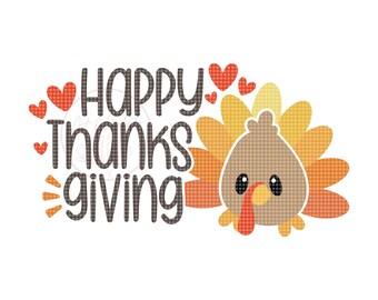 Happy Thanksgiving Turkey SVG, Baby Turkey SVG, Baby's Thanksgiving Svg, Cute Turkey Svg, Fall Baby Onesie Svg, Fall Svg, Autumn Shirt Svg