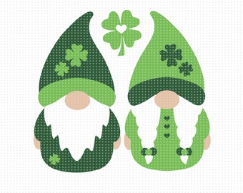 St Patricks Gnomes Svg, Gnomes with clovers svg, St Patricks svg, Gnomes with Shamrock svg, Happy St Patricks day svg, Instant download, PNG