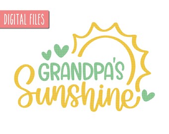 Grandpa's Sunshine SVG, Baby Sunshine Svg, Baby's Summer Svg, Summer Onesie Svg, Summer Baby Shirt, Grandpa's Girl Svg, Grandpas Little Girl