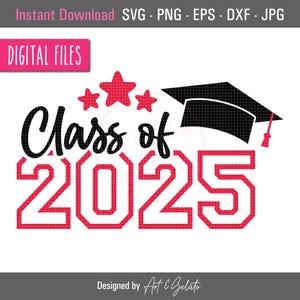 Classe de 2025 SVG, SVG de l'obtention du diplôme d'études secondaires, chemise de remise des diplômes SVG, fichier de coupe de remise des diplômes, graduation 2025 Svg, Svg Senior 2025, Svg diplômé