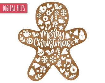 Merry Christmas Gingerbread SVG, Gingerbread SVG, Gingerbread Man SVG, Christmas Cookie Svg, Cookie Christmas Pattern Svg, Christmas Shirt