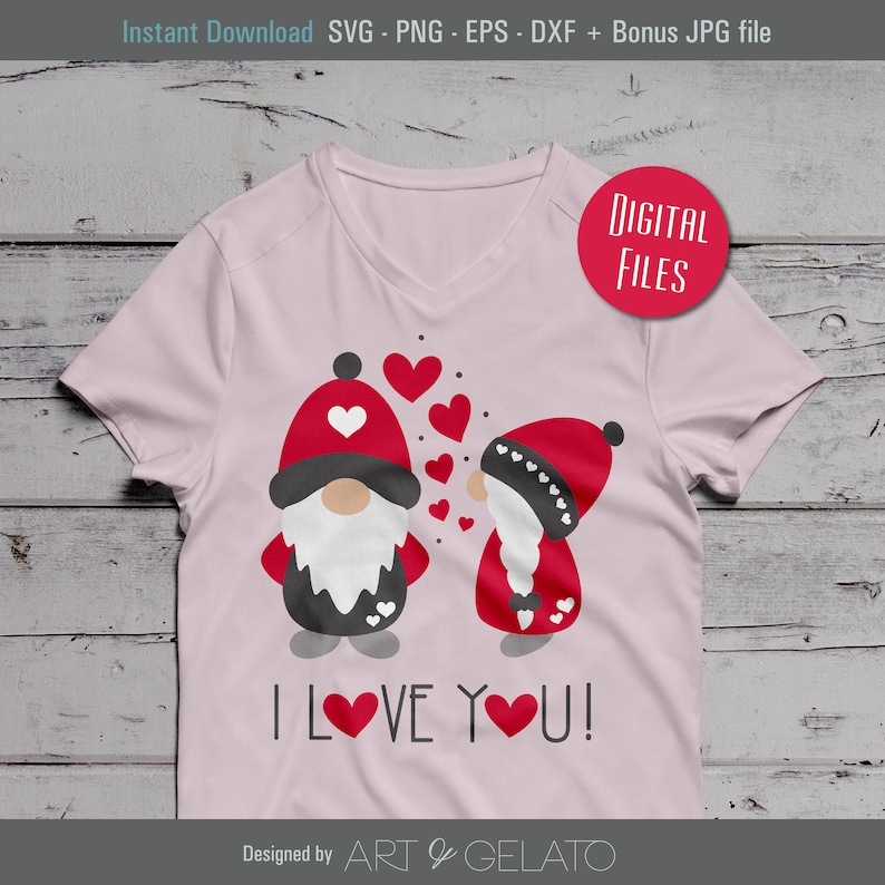 Download I Love You Gnomes svg Happy Valentines svg Love Gnomes svg ...