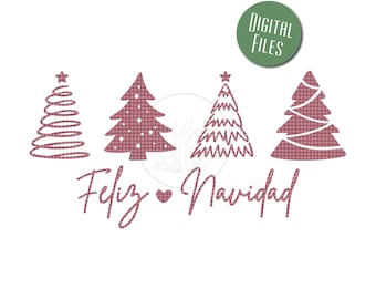 Feliz Navidad Arboles SVG, Feliz Navidad SVG, Merry Christmas Trees SVG, Merry Christmas Svg, Navidad Svg, Christmas Sign, Spanish Christmas