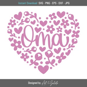 Oma Blumen Herz SVG, Oma Svg, Oma Svg, glücklich Muttertag Svg, Muttertag Shirt Svg, Oma Shirt Svg, Oma Geburtstag Svg, Oma Herz SVG