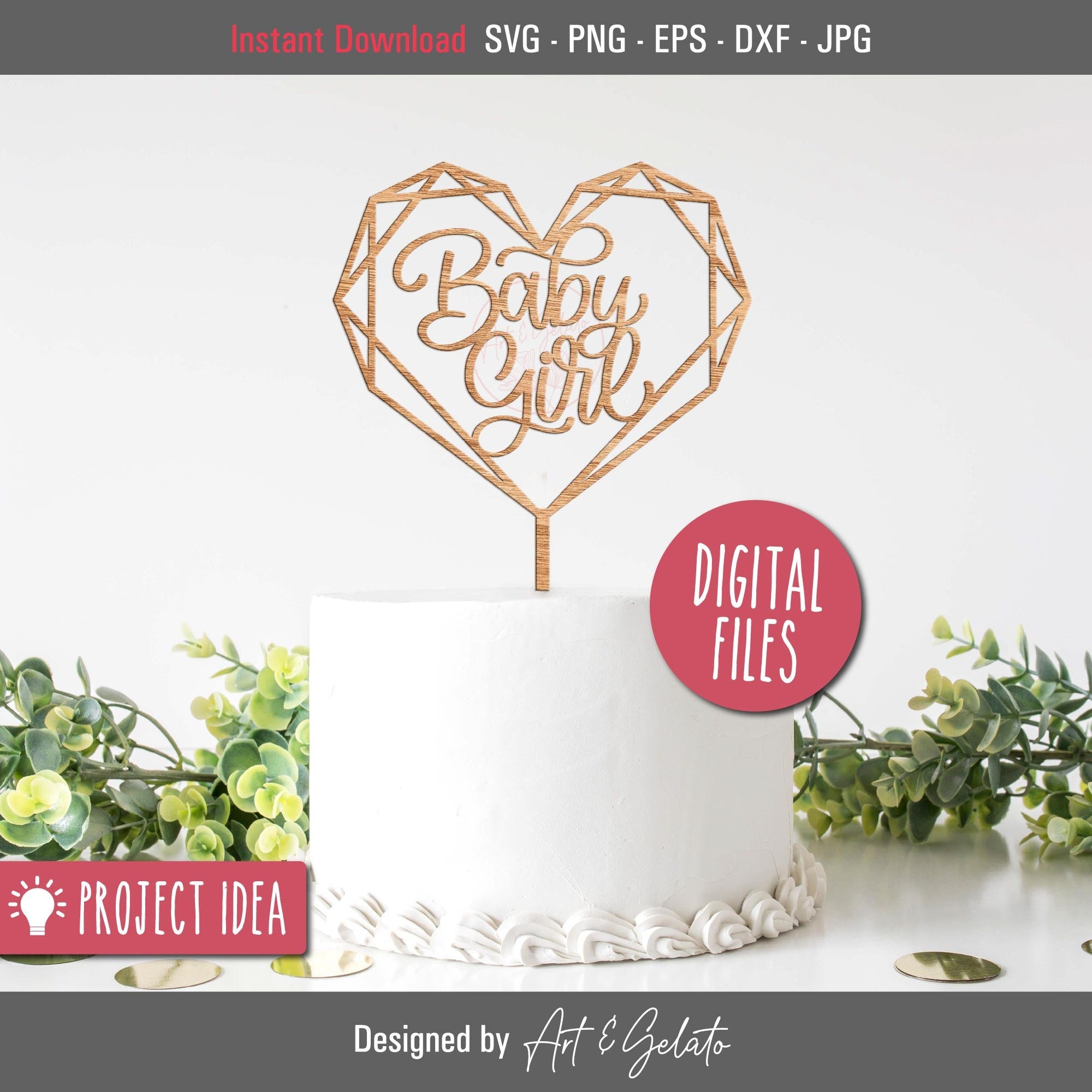 Baby Girl SVG Cake Topper Svg Baby Shower Cake Topper Svg Etsy