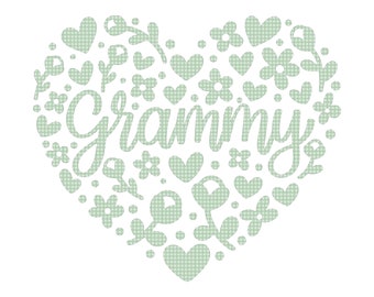 Grammy SVG, Floral Heart Svg, Happy Mother's Day Svg, Mother's Day Shirt Svg, Grandma Svg, Nanna Svg, Mothers Cut File, Grandma Birthday Svg
