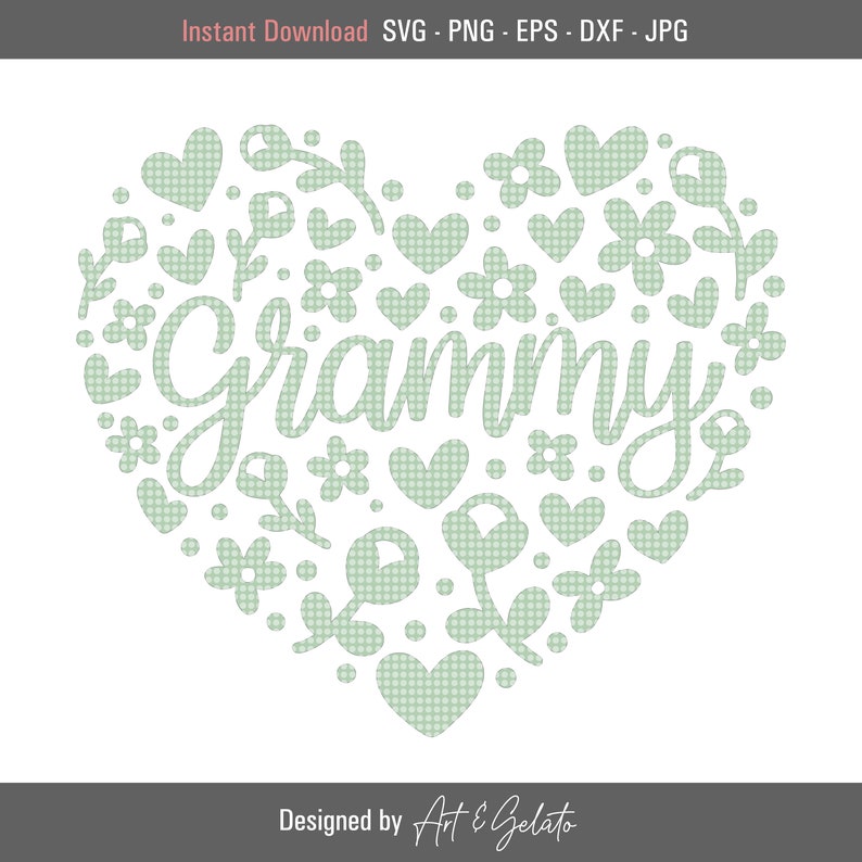 Grammy SVG, Floral Heart Svg, Happy Mother's Day Svg, Mother's Day Shirt Svg, Grandma Svg, Nanna Svg, Mothers Cut File, Grandma Birthday Svg image 1