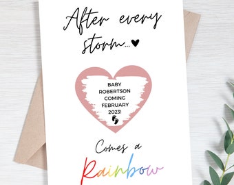 Pregnancy Reveal Card, Scratch to Reveal Pregnancy, Rainbow Baby Announcement, Pregnancy After Loss, After Every Storm Comes a Rainbow