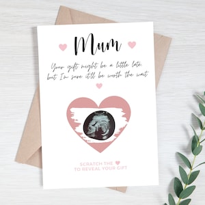 Carte de révélation de grossesse, carte à gratter pour bébé, carte à gratter pour révéler une grossesse, carte de révélation de grands-parents, carte bébé sur le chemin, Surprise de grossesse