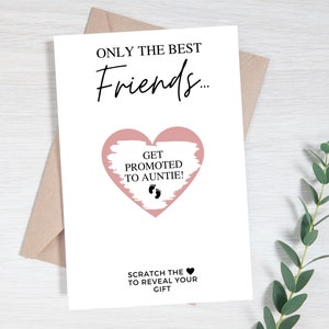 Faire-part de grossesse meilleure amie, carte à gratter uniquement les meilleures amies promues tante, révélation de grossesse pour amie