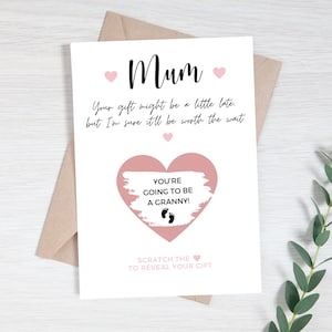 Carte de révélation de grossesse, à gratter, à gratter pour révéler, futurs grands-parents, annonce de grossesse, futurs grands-parents, bientôt bébé