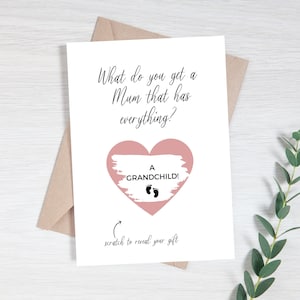 Carte à gratter pour révéler, annonce de grossesse, surprise de bébé, carte pour tante, va être grand-parent, carte d'annonce de grossesse