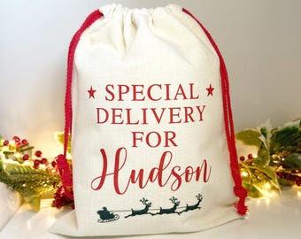 Special Delivery Santa Sack, Personalised Christmas Sack Large, Kids Santa Sack, Xmas Gifts For Kids From Santa, Father Christmas Gift Bag