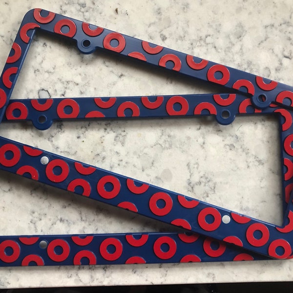 The Big Red 2.0 pack - 2 of our Phish-inspired license plate frames - raised red donut pattern - FREE shipping!!