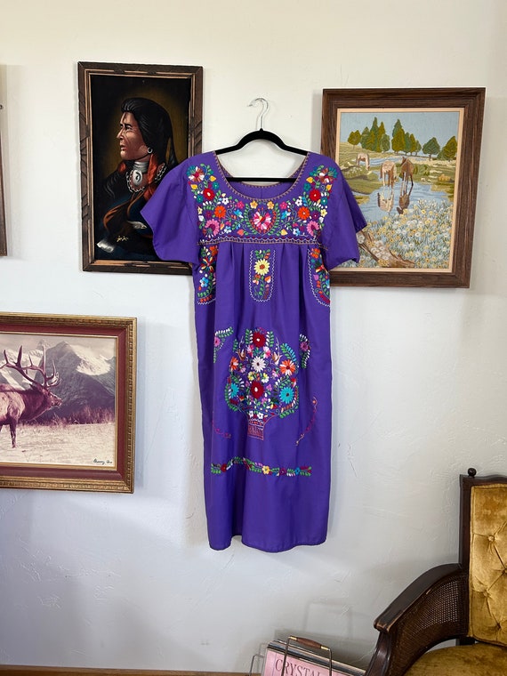 Vintage Embroidered Mexican Dress - image 1