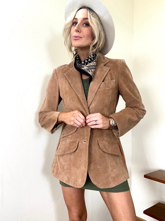 Vintage Suede Suit Jacket/1970s/Western Wear