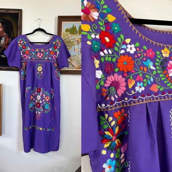Vintage Embroidered Mexican Dress - image 3