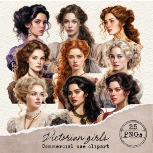 Clipart vittoriano, Clipart da donna vittoriana, Clipart vintage, PNG ragazza vittoriana, Donne vittoriane, Effimere di diario di scarto, Taglio elaborato, 034