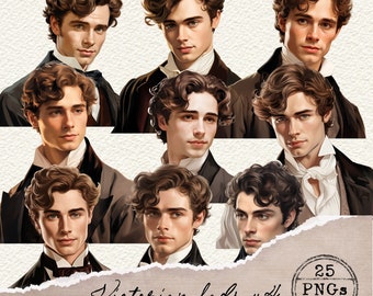 Victoriaanse mannen clipart, Victoriaanse jongens png, knappe mannen, junk Journal, kortstondige, kieskeurige sneden, scrapbooking supplies, Dark Academia, 030