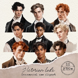 Victorian Boys PNG, Victorian Men Clipart, Handsome Men, Junk Journal Ephemera, Fussy Cuts, Scrapbooking Supplies, Vintage PNG, 013